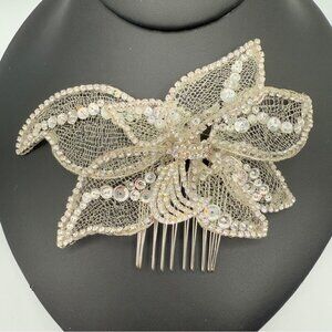 Wedding Floral Hair Comb - Veil Clip
